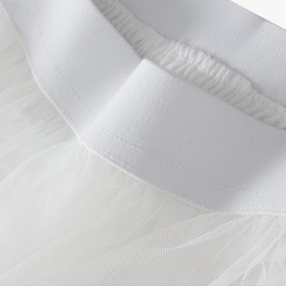 White Tulle Tutu Skirt. One size stretch waist elastic. NWT* - Picture 3 of 12